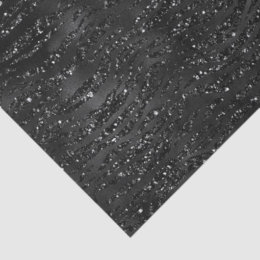 Papier Mousseline Parties scintillant noire Faux Zebra Stripes (Détail)