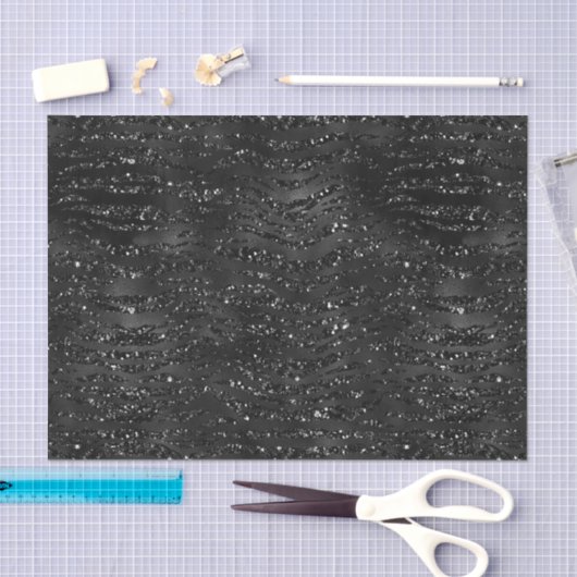 Papier Mousseline Parties scintillant noire Faux Zebra Stripes (Artisanat)