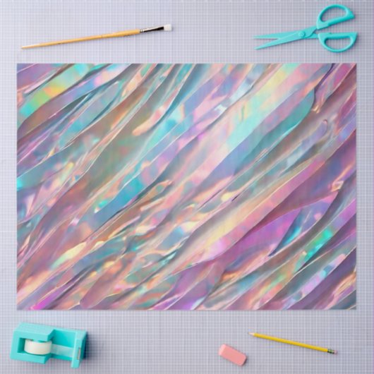 Papier Mousseline Parties scintillant Opal Holographique Collection  (Artisanat)