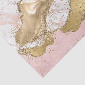 Papier Mousseline Parties scintillant or Marbre blanc rose (Détail)