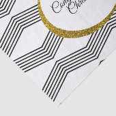 Papier Mousseline Parties scintillant or noir blanc Chevron Zig Zag  (Détail)