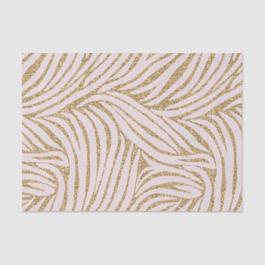 Papier Mousseline Parties scintillant or rose pâle Zebra Anniversair (Recto)