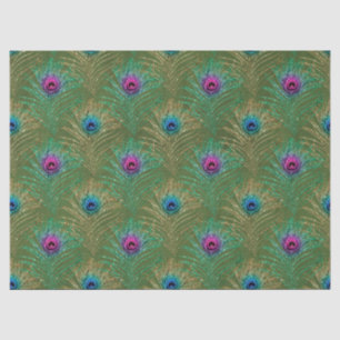 Papier Mousseline Parties scintillant Peacock Feather Series Design 