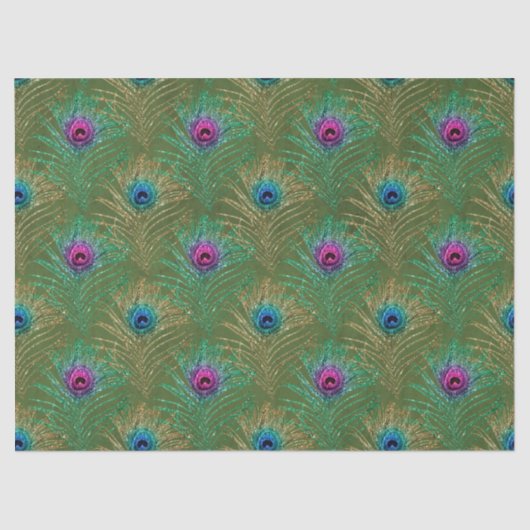 Papier Mousseline Parties scintillant Peacock Feather Series Design  (Recto)