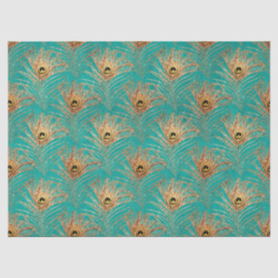 Papier Mousseline Parties scintillant Peacock Feather Series Design 