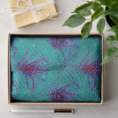 Papier Mousseline Parties scintillant Peacock Feather Series Design  (Cadeau)