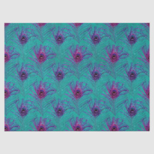 Papier Mousseline Parties scintillant Peacock Feather Series Design 