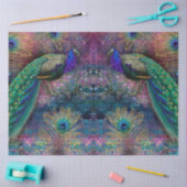 Papier Mousseline Parties scintillant Peacocks Élégantes Plumes rose (Artisanat)