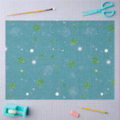 Papier Mousseline Parties scintillant Pois blancs verts Noël (Artisanat)