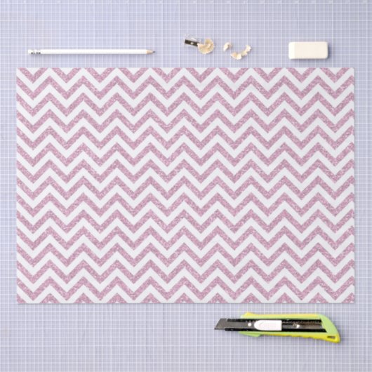 Papier Mousseline Parties scintillant rose Faux Chevron (Artisanat)