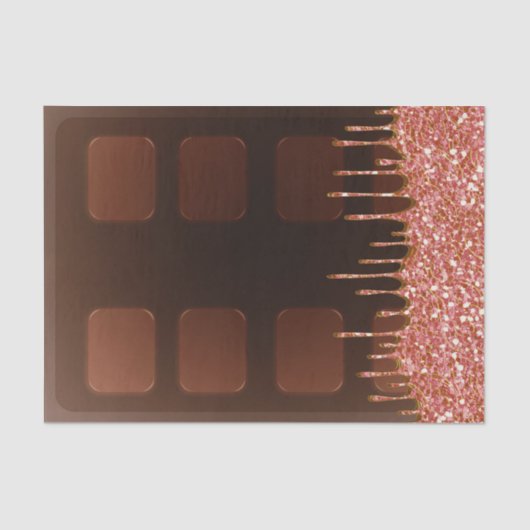 Papier Mousseline Parties scintillant rose goutte chocolat Barre de (Recto)