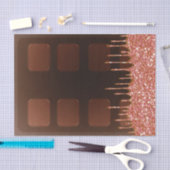 Papier Mousseline Parties scintillant rose goutte chocolat Barre de  (Artisanat)