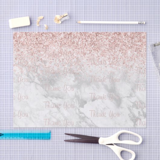 Papier Mousseline Parties scintillant rose Merci Motif (Artisanat)