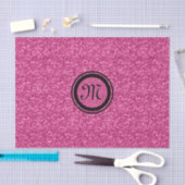 Papier Mousseline Parties scintillant rose monogramme et étincelles  (Artisanat)