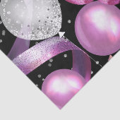 Papier Mousseline Parties scintillant rose noir argent doux 16 fête  (Détail)