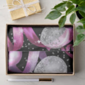 Papier Mousseline Parties scintillant rose noir argent doux 16 fête  (Cadeau)