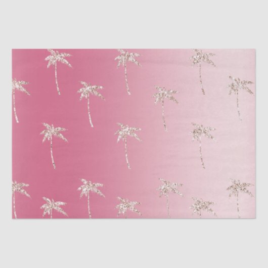 Papier Mousseline Parties scintillant rose pâle Palmiers Ombre (Recto)