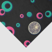 Papier Mousseline Parties scintillant Rouge Vert Or Pois Noël (Détail)