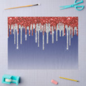 Papier Mousseline Parties scintillant rouges et bleues tendance (Artisanat)