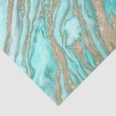 Papier Mousseline Parties scintillant Séquin Or Marbre Turquoise Smo (Détail)