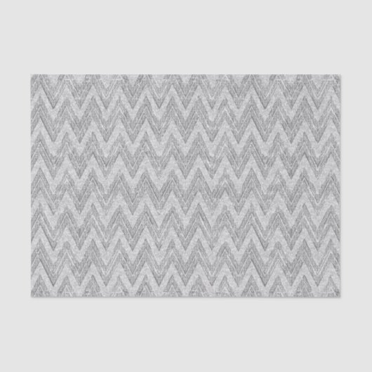 Papier Mousseline Parties scintillant SilverFaux Motif Zigzag Chevro (Recto)