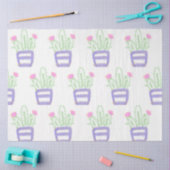 Papier Mousseline Parties scintillant simple violet vert cactus scin (Artisanat)