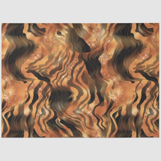 Papier Mousseline Parties scintillant Tiger Series Design #7 (Recto)