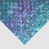 Papier Mousseline Parties scintillant Turquoise d'étincelle de sirèn (Détail)