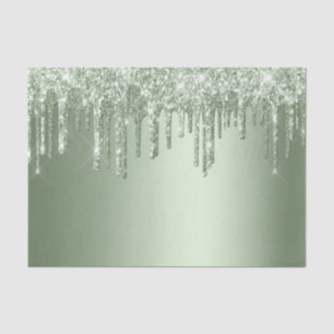 Papier Mousseline Parties scintillant Verte Glitzy Sage Étincelle Le