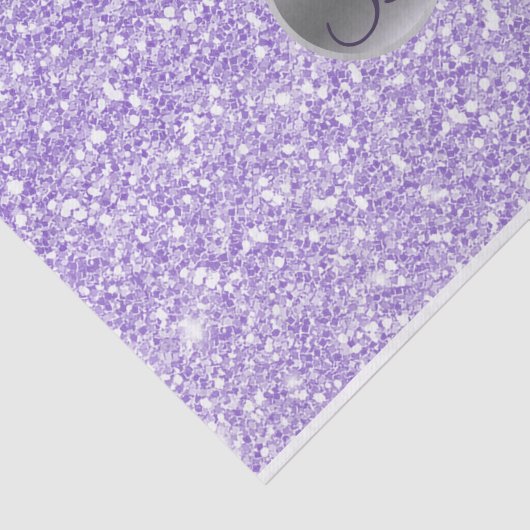 Papier Mousseline Parties scintillant violette étincelle Monogramme  (Détail)