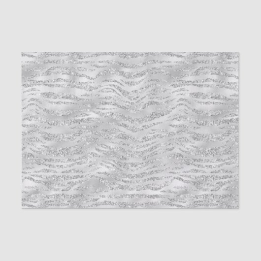 Papier Mousseline Parties scintillant Zebra Gris Argent (Recto)