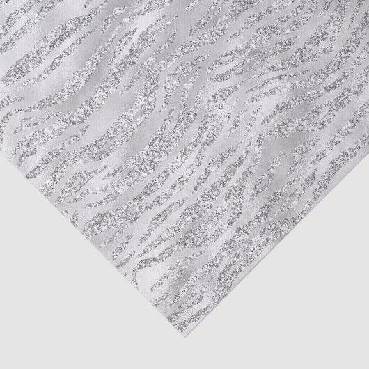Papier Mousseline Parties scintillant Zebra Gris Argent (Détail)