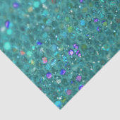 Papier Mousseline Parties scintillantes bleues turquoises (Détail)