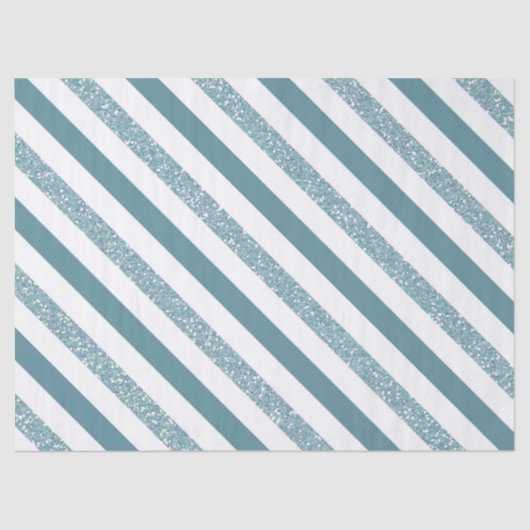Papier Mousseline Parties scintillantes de rayures bleues (Recto)