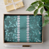 Papier Mousseline Parties scintillantes turquoises chics et diamants (Cadeau)
