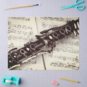 Papier Mousseline Partition Clarinet musique Sepia Decoupage papier  (Artisanat)