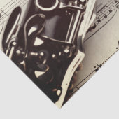 Papier Mousseline Partition Clarinet musique Sepia Decoupage papier  (Détail)