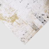 Papier Mousseline Partition Gold Silver Notes Musique Decoupage Idée (Détail)
