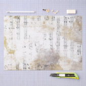 Papier Mousseline Partition Gold Silver Notes Musique Decoupage Idée (Artisanat)