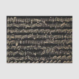 Papier Mousseline Partition manuscrite Noir Or Vintage