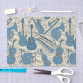 Papier Mousseline Partition Musique et instruments Blue/Ivory ID481 (Artisanat)