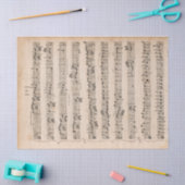 Papier Mousseline Partition Vintage crochets manuscrits Découpage (Artisanat)