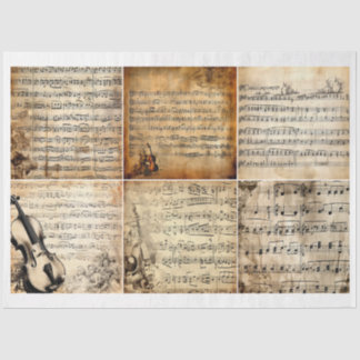 Papier Mousseline Partition vintage pour les arts et l'artisanat