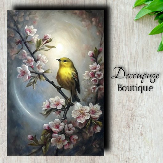 Papier Mousseline Paruline dorée Découpage