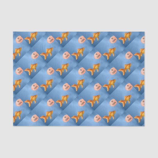 Papier Mousseline Pas de poisson d'or de pêche (Recto)