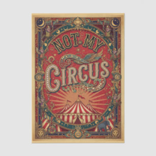 Papier Mousseline Pas mon cirque ! Monsieur Loyal rouge et or