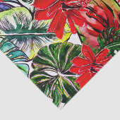 Papier Mousseline Passiflora exotique Fleurs Jungle Aquarelle Patter (Détail)