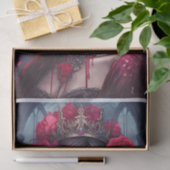 Papier Mousseline Passion & Douleur, Reine Sombre. Crâne gothique et (Cadeau)