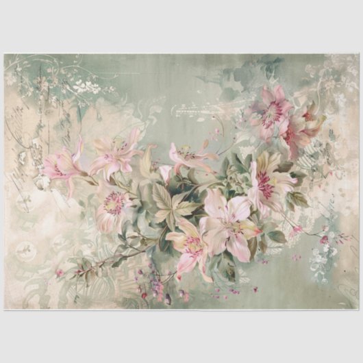 Papier Mousseline Passion fleurs deux (Recto)