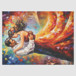 Papier Mousseline Passionate Embrasser Couple Découpage